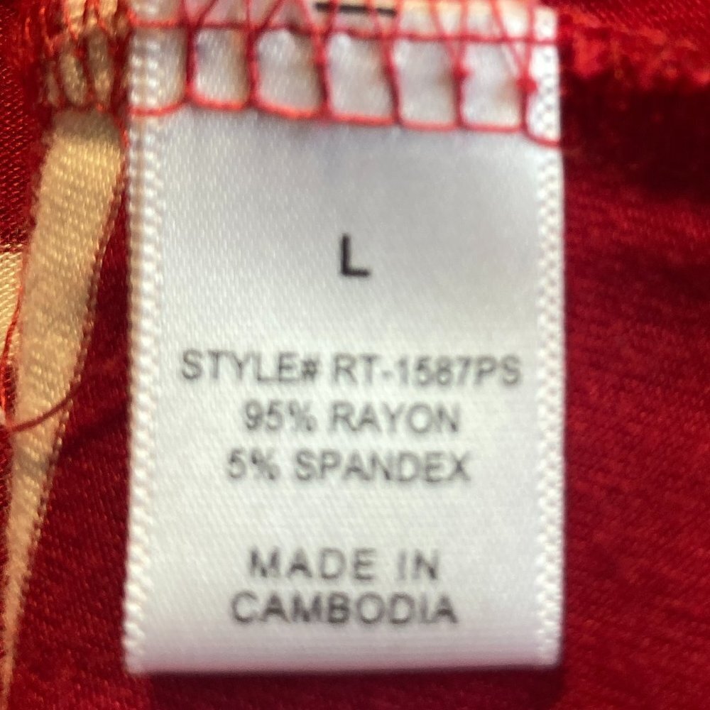 Zenana Premium SZ L Red & white stripe 3/4 sleeve dress or tunic - Picture 5 of 6